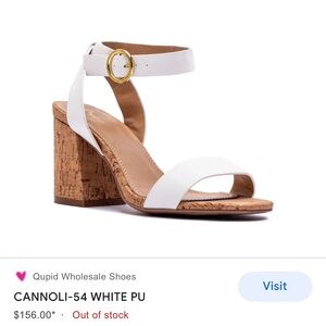 NWT Qupid White Strap Sandal with Cork heel size 7